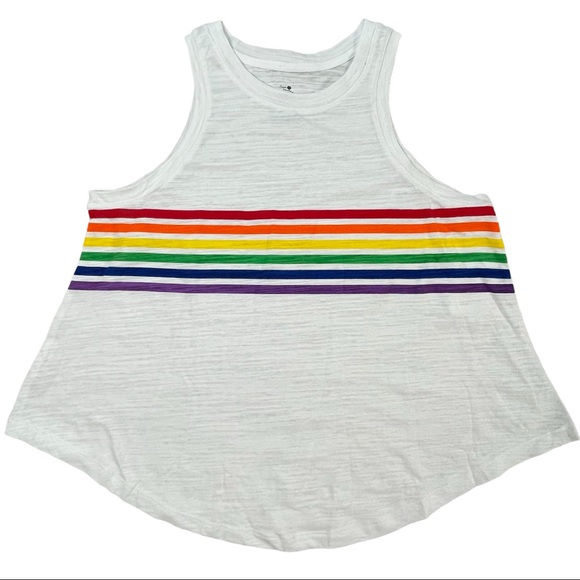 Secret Treasures size small white & rainbow tank & large rainbow shorts set NWT - Picture 2 of 16